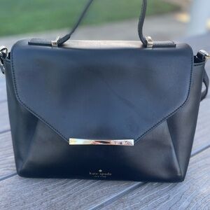 Kate Spade Black Crossbody Bag with Silver Accents